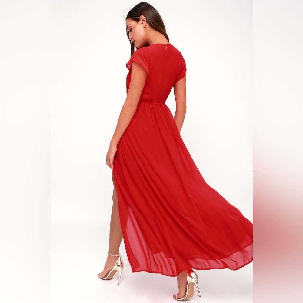 Lulu's Red Maxi Dress - Picture 3 of 15
